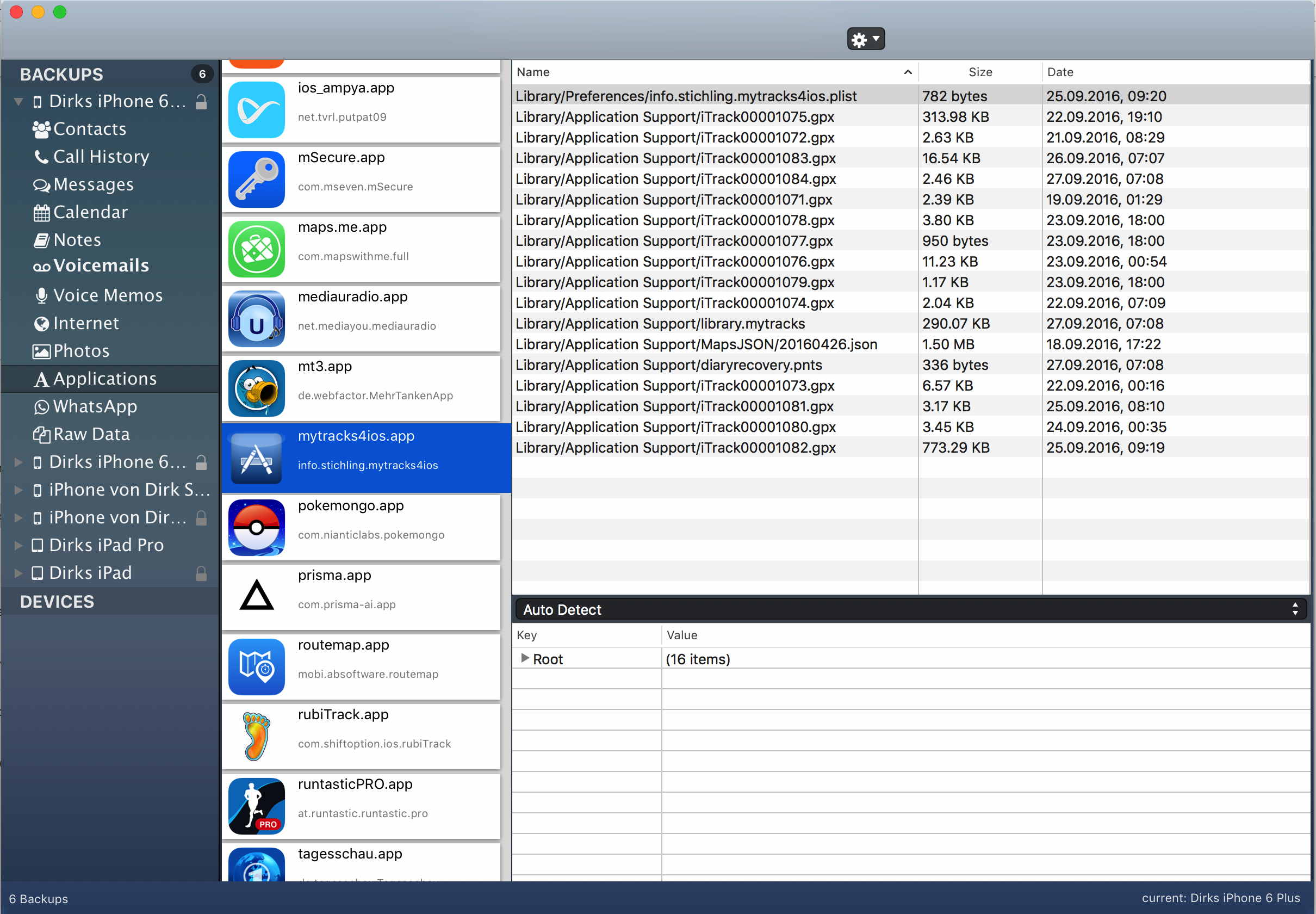iBackup Viewer Screenshot