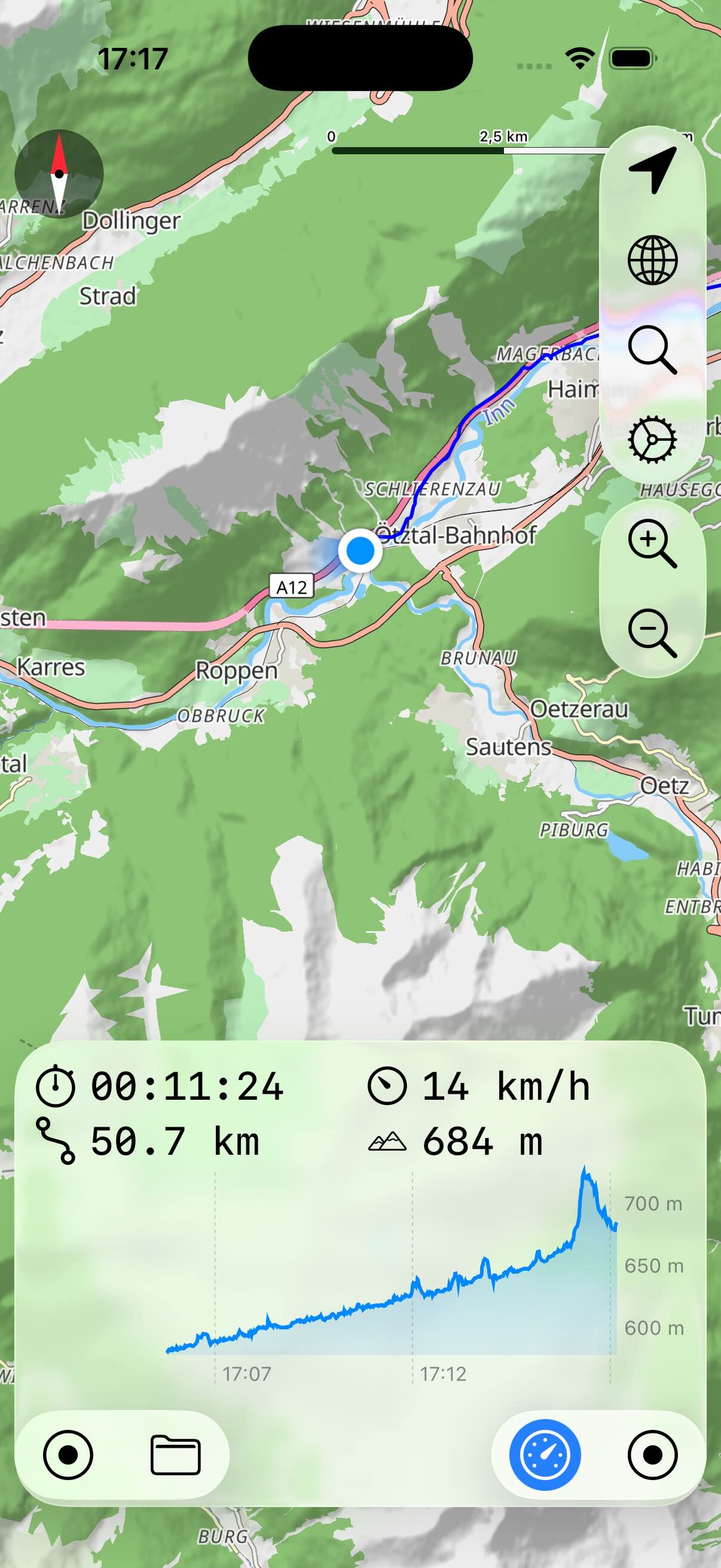 Cockpit elevation profile