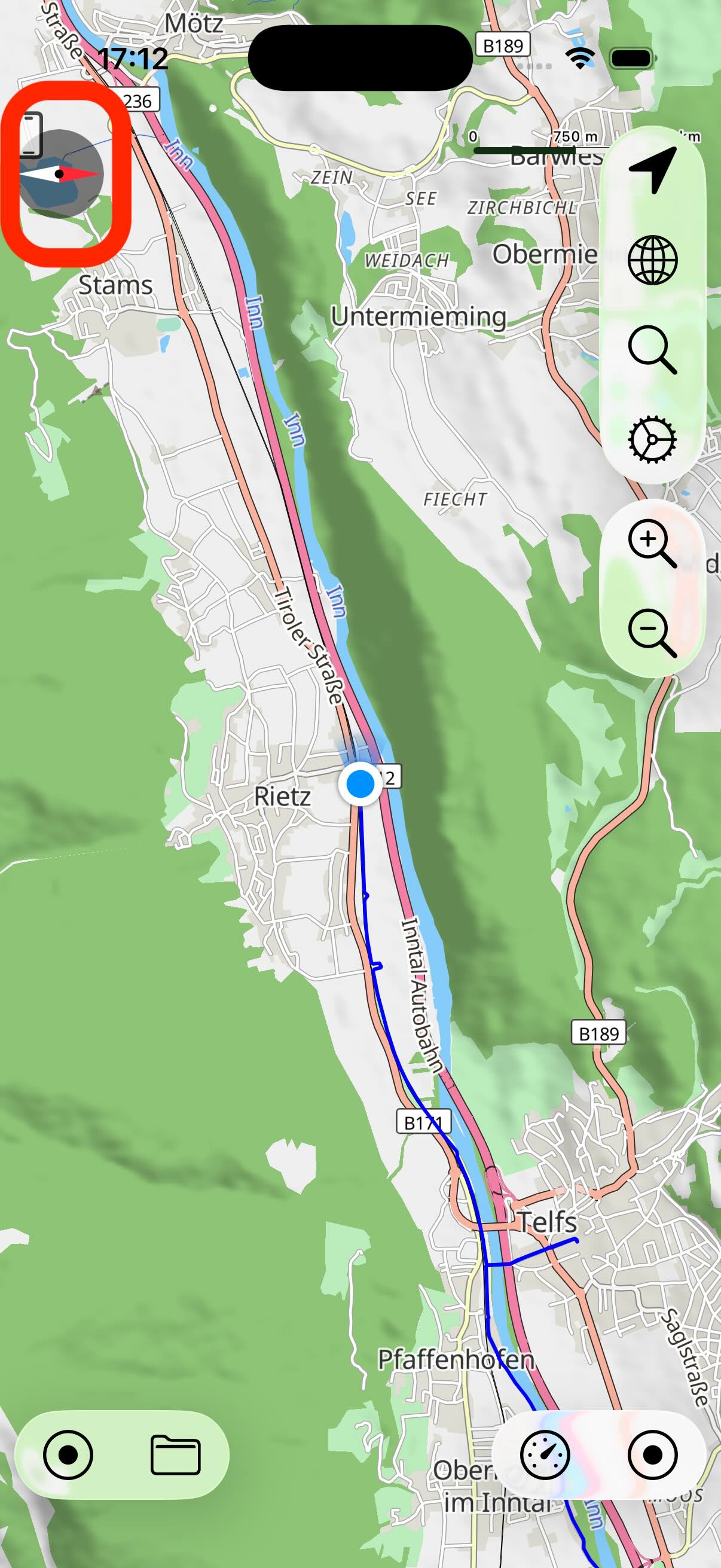 Compass travel direction