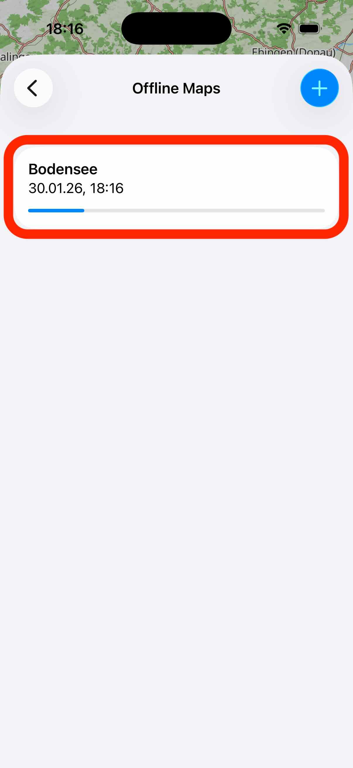 OSM offline progress