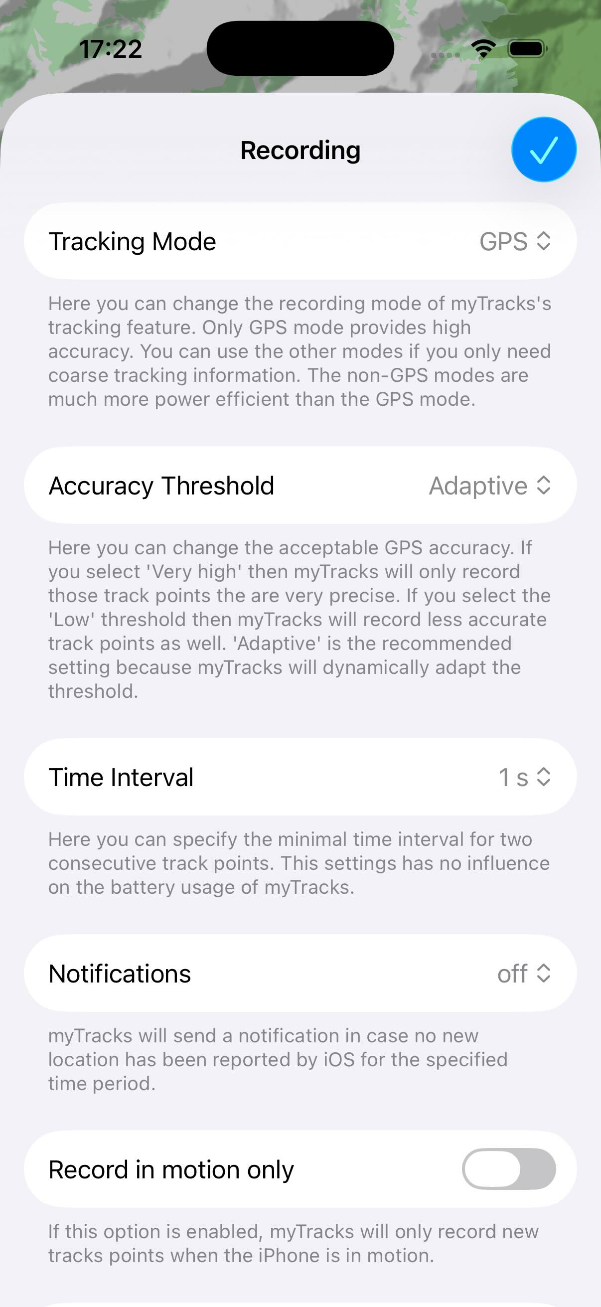 Recording settings 2