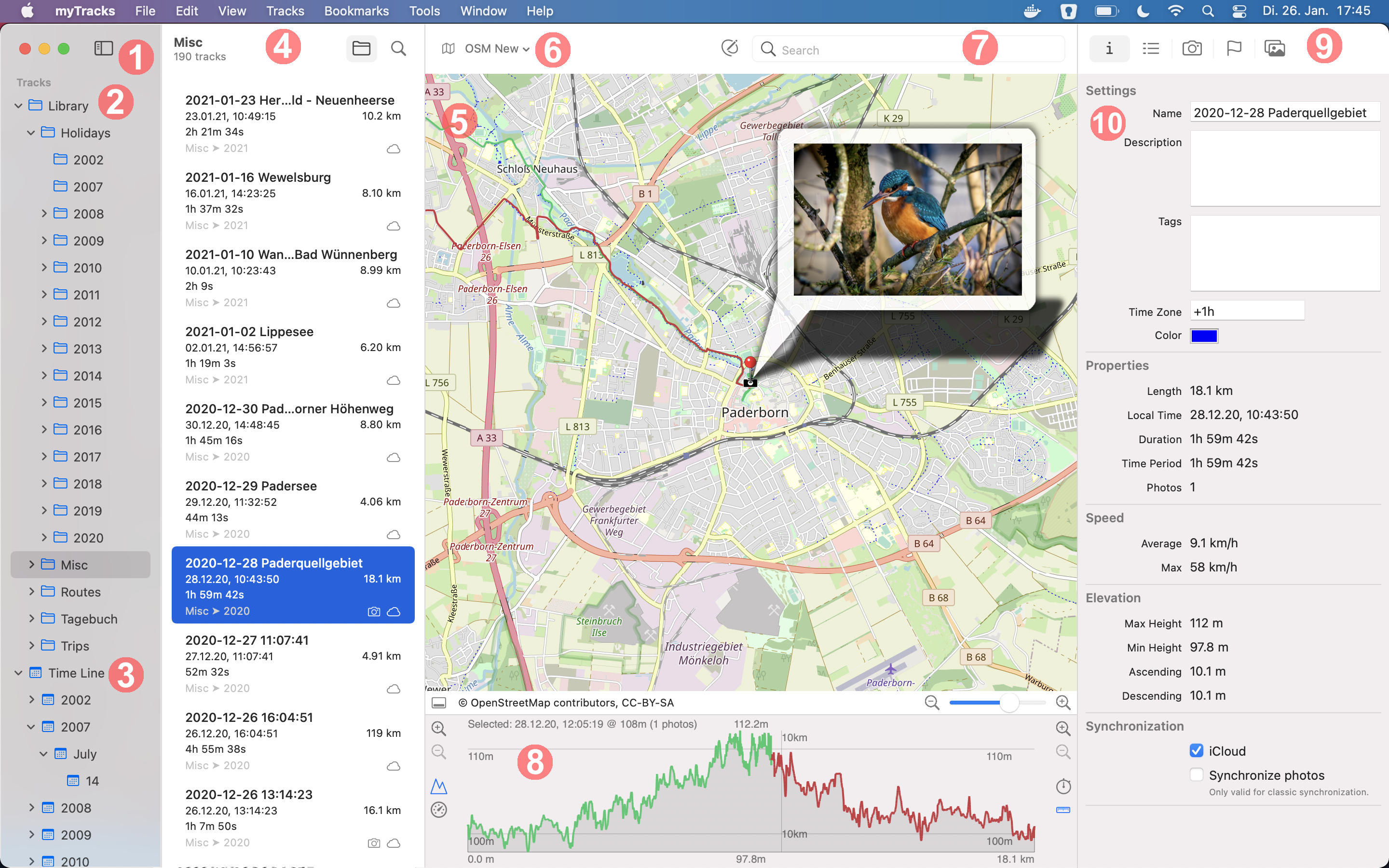 myTracks Main Window