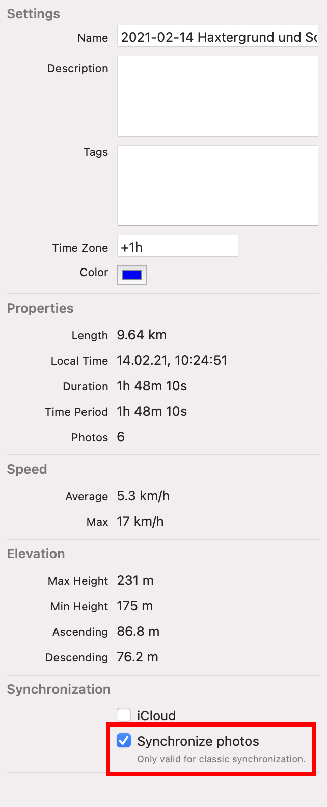 Track Properties Sync